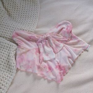 Elegant Pink Tie-Front Tube Top